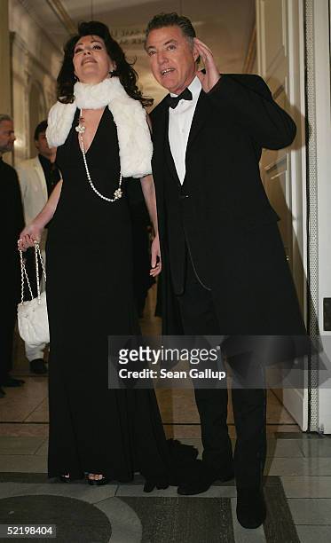 Actress Iris Berben and husband Gabriel Lewy arrive at the "Cinema For Peace" Awards on February 14 2005 in Berlin, Germany.
