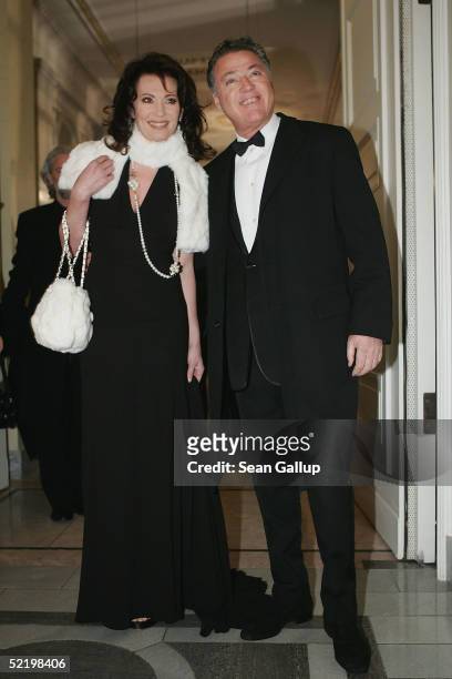 Actress Iris Berben and husband Gabriel Lewy arrive at the "Cinema For Peace" Awards on February 14 2005 in Berlin, Germany.