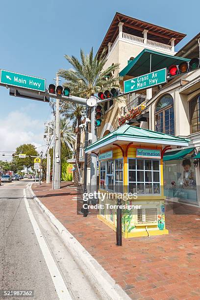 information booth at coconut grove, miami - coconut grove miami stock pictures, royalty-free photos & images