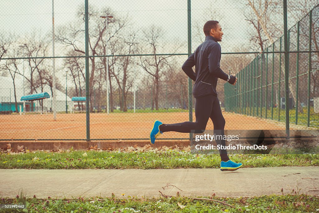 Young man jogging outdoor