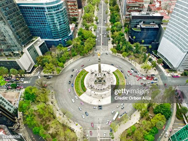 independence monument in mexico city - angel of independence stock pictures, royalty-free photos & images