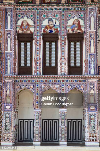 rajasthan, shekhawati, fatehpur, jagannath singhania haveli, - shekhawati stock pictures, royalty-free photos & images