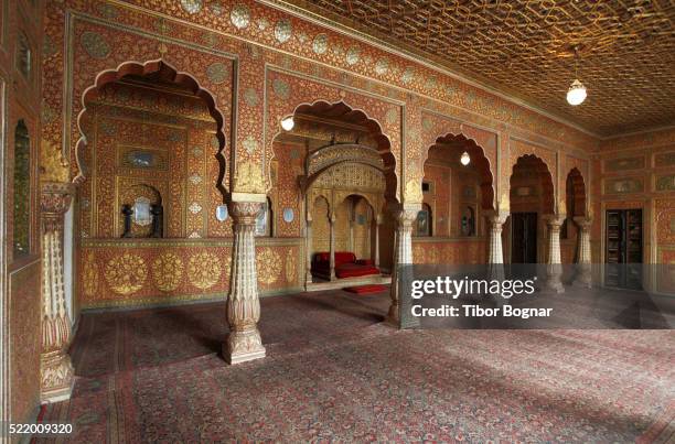india, rajasthan, bikaner, junagarh fort - diwan i khas stock pictures, royalty-free photos & images