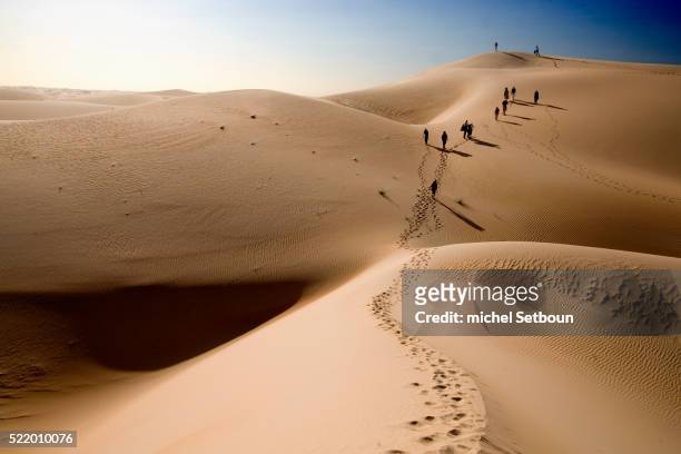 sand dunes in er ouarane - mauritania fotografías e imágenes de stock