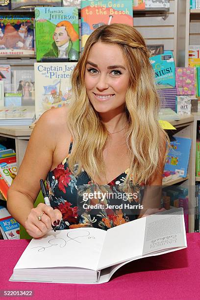 Lauren Conrad signs copies of her book 'Lauren Conrad Celebrate' at Laguna Beach Books on April 17, 2016 in Laguna Beach, California.