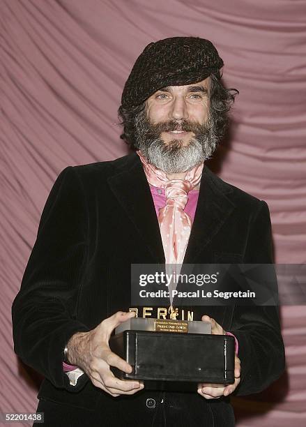 Actor Daniel Day-Lewis recieves the Berlinale Camera Award at "The Ballad Of Jack & Rose" Premiere at the Zoo Palast Theatre during the 55th annual...