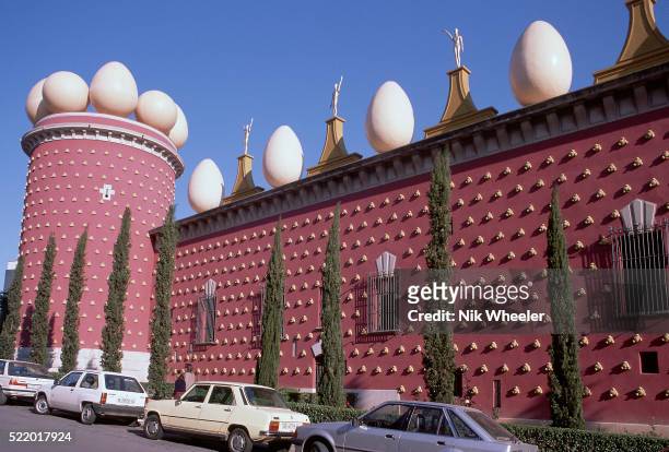Giant "eggs" line the top of the Dali museum in Figueras, Spain.