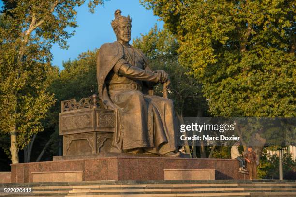 timur statue in samarkand - uzbekistan stock pictures, royalty-free photos & images