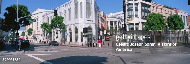 intersection of rodeo andvia rodeo drives - rodeo drive stock pictures, royalty-free photos & images