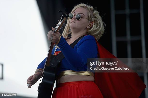 Elle King is onstage during Tortuga Music Festival on April 17, 2016 in Fort Lauderdale, Florida.