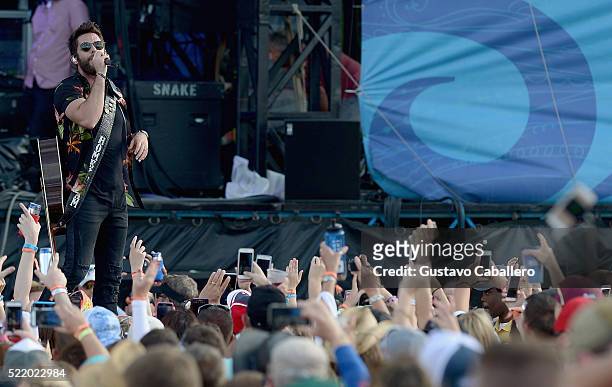 Thomas Rhett is onstage during Tortuga Music Festival on April 17, 2016 in Fort Lauderdale, Florida.