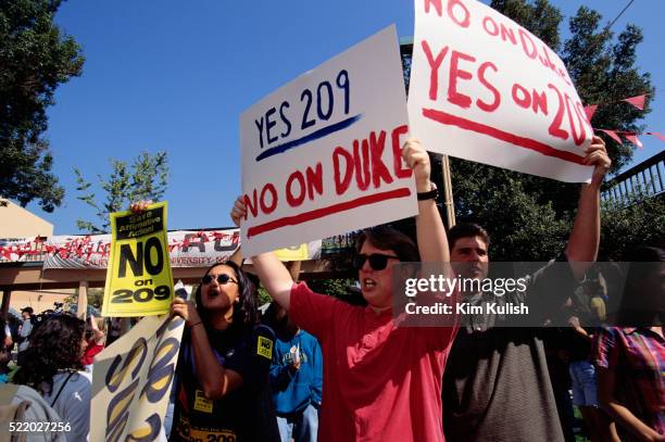 students demonstrating on affirmative action proposition - affirmative action stock pictures, royalty-free photos & images
