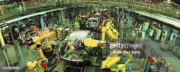 assembly line of adam opel ag - russelsheim, germany - opel stock pictures, royalty-free photos & images