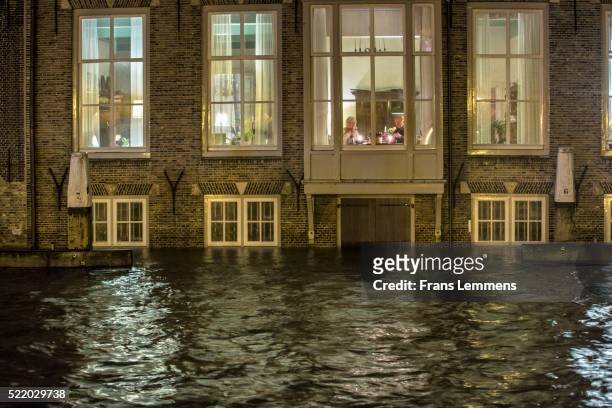 netherlands, dordrecht, flood in historic inner city - flooded basement imagens e fotografias de stock