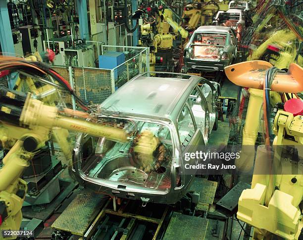 assembly line of adam opel ag - russelsheim, germany - opel stock pictures, royalty-free photos & images