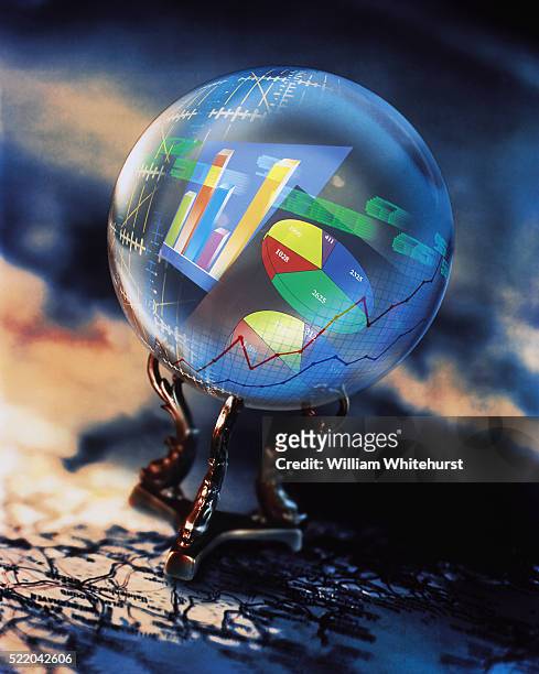 future of the economy - glass ball stock pictures, royalty-free photos & images