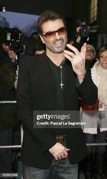 Singer George Michael arrives at the "George Michael - A Different Story" World Premiere at Kino International during the 55th annual Berlinale...