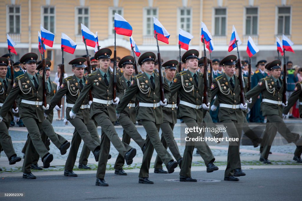 Military parade on Palace square