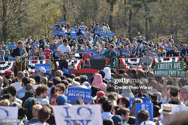 Grizzly Bear performs during A Future To Believe In GOTV Rally Concert at Prospect Park on April 17, 2016 in New York City.