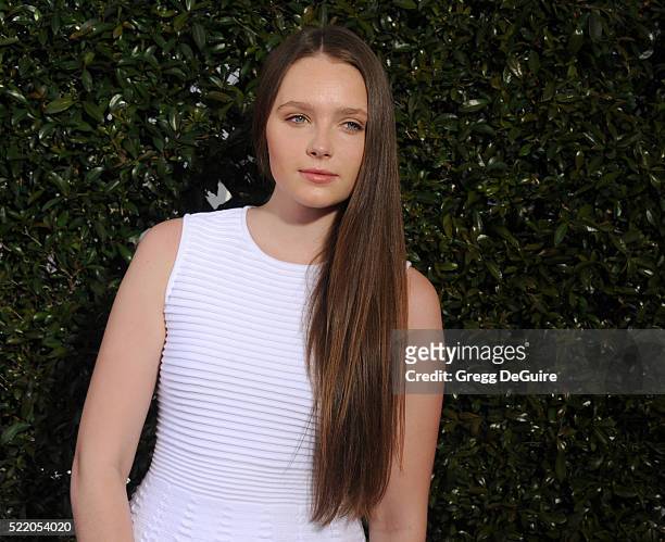 Actress Amy Forsyth arrives at the 13th Annual Stuart House Benefit at John Varvatos on April 17, 2016 in Los Angeles, California.