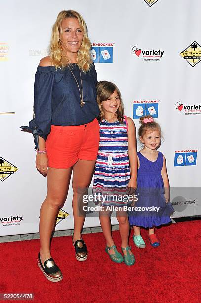 Actress Busy Philipps and daughters Birdie Leigh Silverstein and Cricket Pearl Silverstein attend the 7th Annual Milk + Bookies' Story Time...