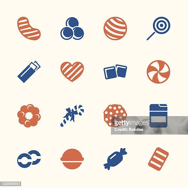 candy icons set 4 - color series - caramel stock illustrations