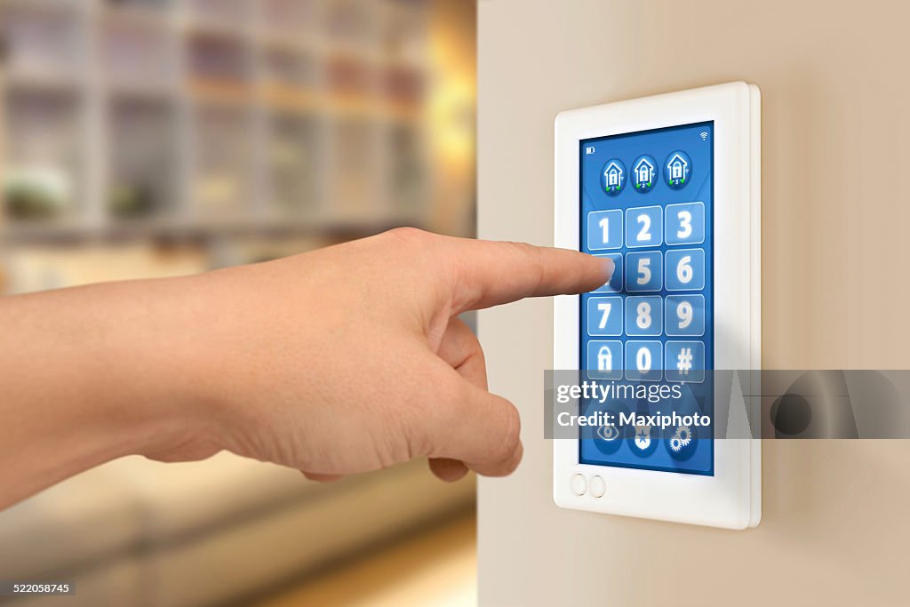 Hand Entering Pin Code On Home Alarm Security System High-Res Stock ...