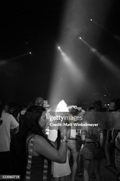 Music fans attend AC Slater set during day 3 of the 2016 Coachella Valley Music And Arts Festival Weekend 1 at the Empire Polo Club on April 17, 2016...