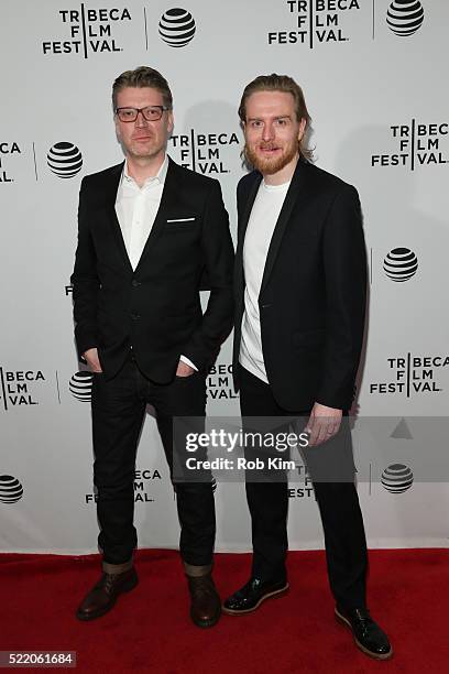 Director Simon Dixon and producer Gareth Coulam Evans attend the premiere of "Tiger Raid" Premiere during the 2016 Tribeca Film Festival at Chelsea...