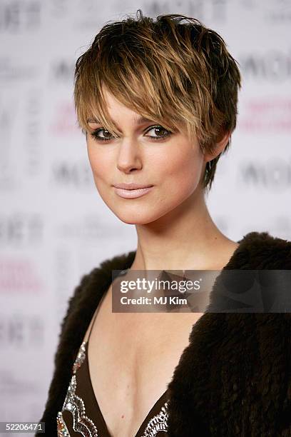 Actress Keira Knightley arrives at the Moet & Chandon Fashion Tribute award at the biennial awards ceremony recognising excellence in the fashion...