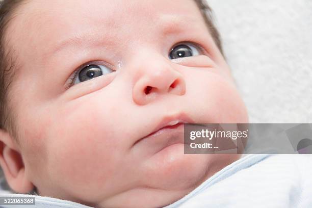portrait of baby awake - neonate stock-fotos und bilder