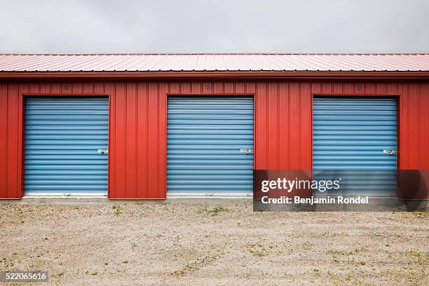 doors of storage units - self storage red stock pictures, royalty-free photos & images