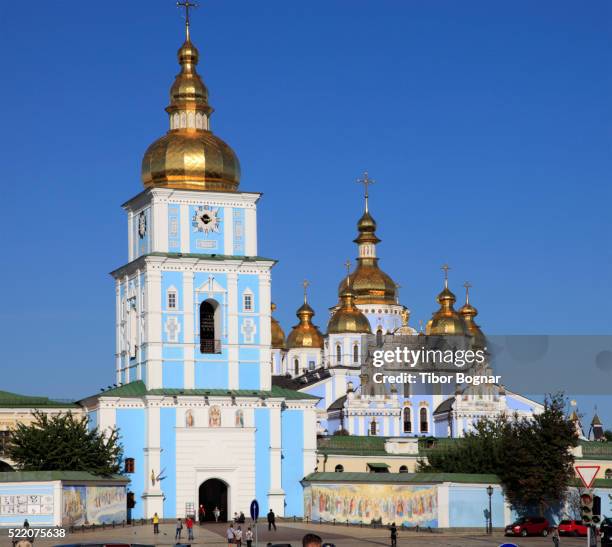 ukraine, kiev, st michael's cathedral, - ukraine church stock pictures, royalty-free photos & images