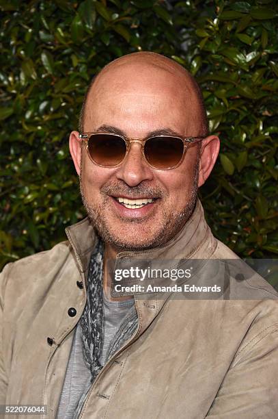 Designer John Varvatos arrives at the John Varvatos 13th Annual Stuart House Benefit presented by Chrysler with kids' tent by Hasbro Studios at John...