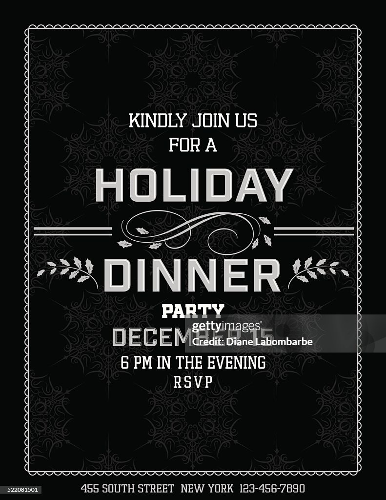 Christmas Holiday Dinner Invitation Template HighRes Vector Graphic