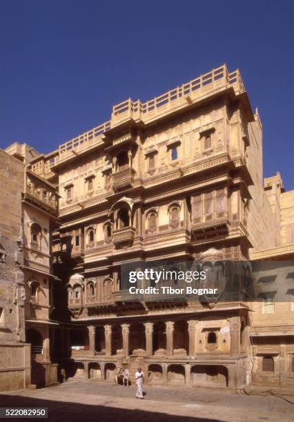 india, rajasthan, jaisalmer, haveli, wealthy merchant's mansion, - tradition stock pictures, royalty-free photos & images
