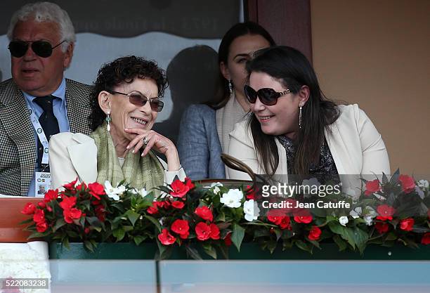 Elisabeth-Anne de Massy and his daughter Melanie Antoinette de Massy attend the final of the 2016 Monte-Carlo Rolex Masters at Monte-Carlo Country...