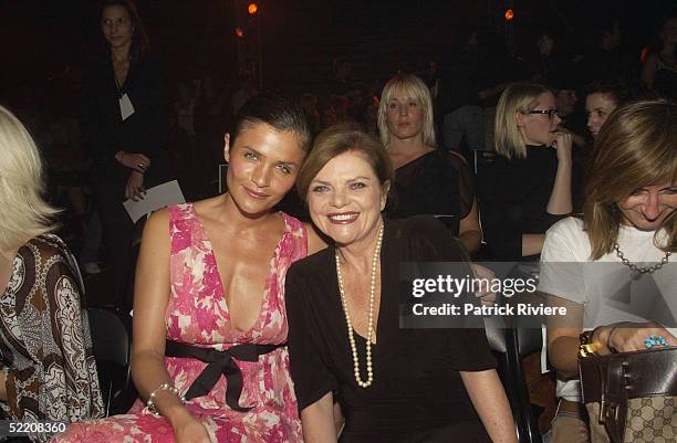 May 2004 - Helena Christensen and Susie Hutchence at a fashion parade for Morrissey during the Mercedes Australian Fashion Week for Spring/Summer...