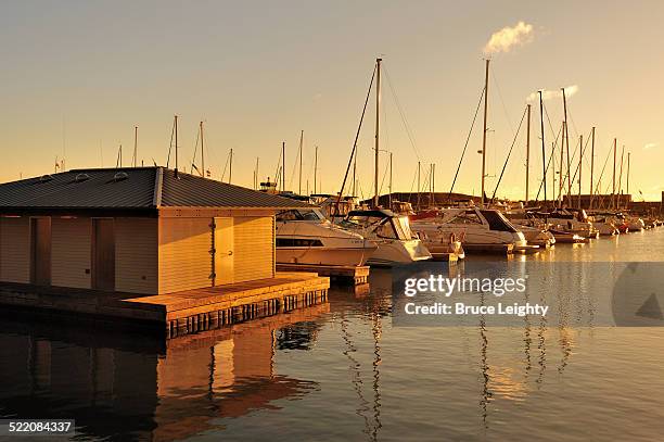 sunrise over burnham harbor - burnham park harbor stock pictures, royalty-free photos & images