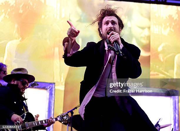 Singer Alex Ebert of Edward Sharpe and the Magnetic Zeros performs onstage during day 3 of the 2016 Coachella Valley Music And Arts Festival Weekend...