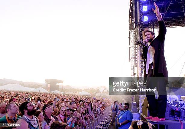 Singer Alex Ebert of Edward Sharpe and the Magnetic Zeros performs onstage during day 3 of the 2016 Coachella Valley Music And Arts Festival Weekend...
