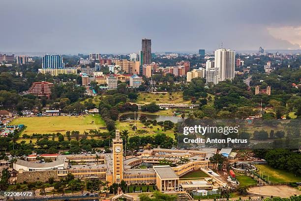 view of the parliament of nairobi, kenya - kenya street stock pictures, royalty-free photos & images