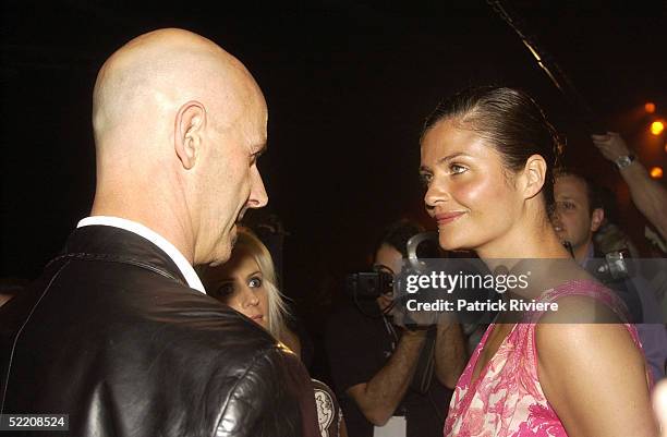 May 2004 - Simon Lock and Helena Christensen at a fashion parade for Morrissey during the Mercedes Australian Fashion Week for Spring/Summer 2004...