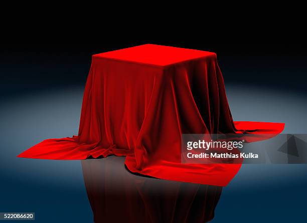 oversized red tablecloth - mystery fotografías e imágenes de stock