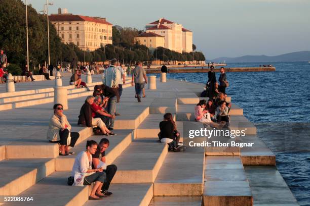 croatia, zadar, sea organ, people - zadar stock pictures, royalty-free photos & images
