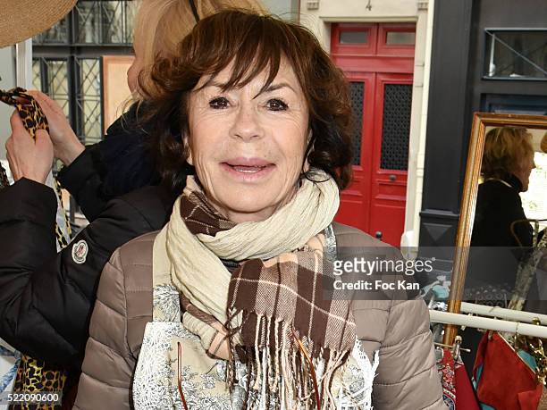 Actress Daniele Evenou attends "Zezette By Montmartre" : Aprons Fashion Show Place Charles Dullin on April 17, 2016 in Paris; France.