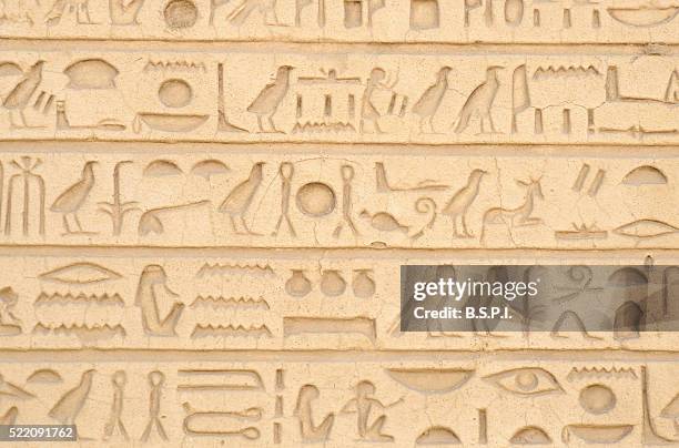 hornoheb tomb hieroglyphs - egypt - hieroglyphics stockfoto's en -beelden