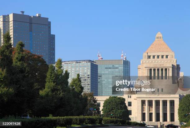 japan, tokyo, national diet, parliament - edifício do parlamento imagens e fotografias de stock