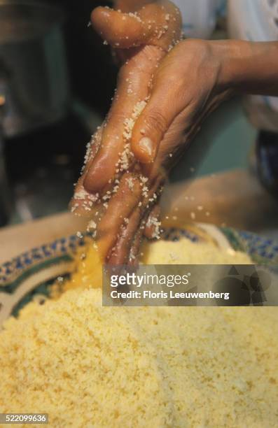 preparing couscous - kuskus stock-fotos und bilder