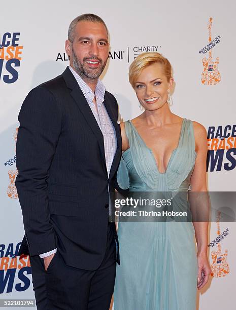 Hamzi Hijazi and Jaime Pressly attend the 23rd annual Race to Erase MS Gala at The Beverly Hilton Hotel on April 15, 2016 in Beverly Hills,...